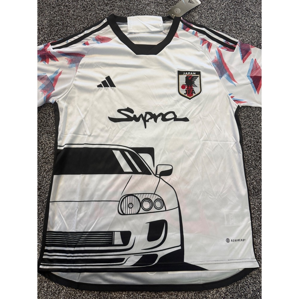 Adidas Japan JFA Supra Soccer Jersey White Slim Fit Large JDM Aeroready
